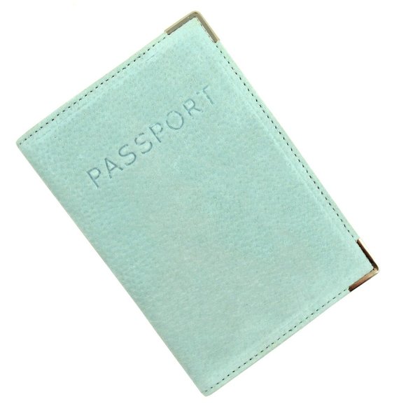 MINTY Green Suede Passport Holder - Picture 1 of 3